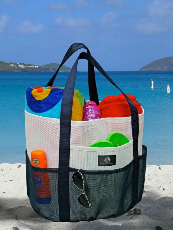 iyi organize edilmiş-plaj çantası-plaja-git-büyük-plaj çantası