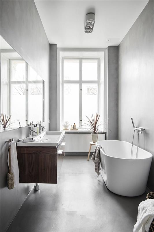 ayaklı beyaz küvet paslanmaz çelik musluk ile banyo sehpa cbois bitki aydınlatma led spot