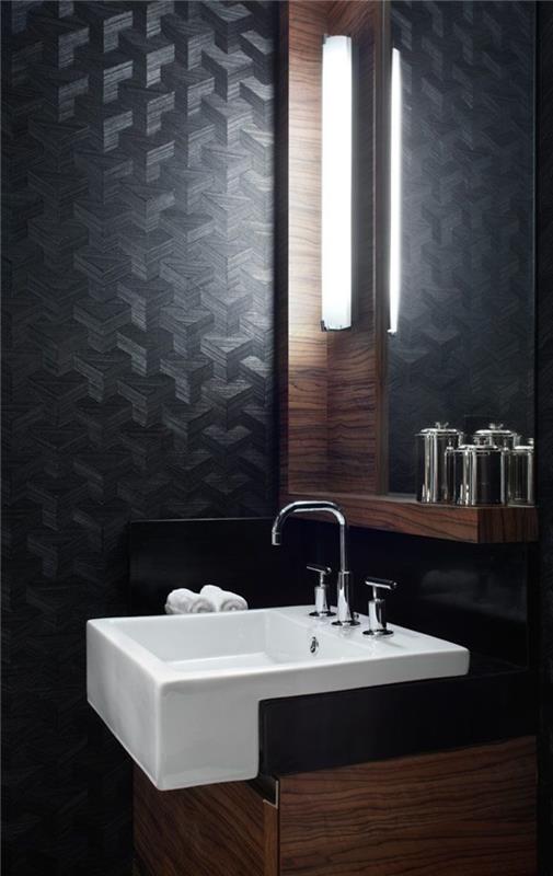lüks-banyo-siyah-duvar-tasarım-banyo-fikirler-leroy-merlin