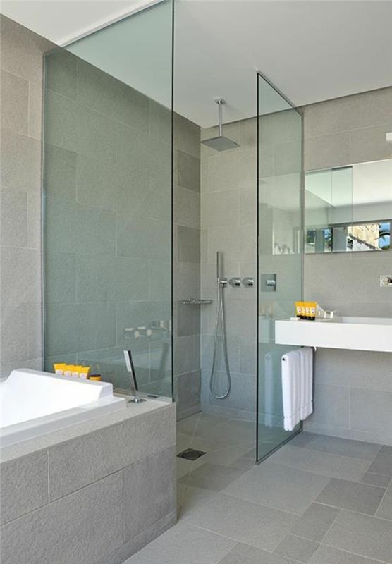 pilkas vonios kambarys su dušo kabina-castorama-pilna dušo kabina