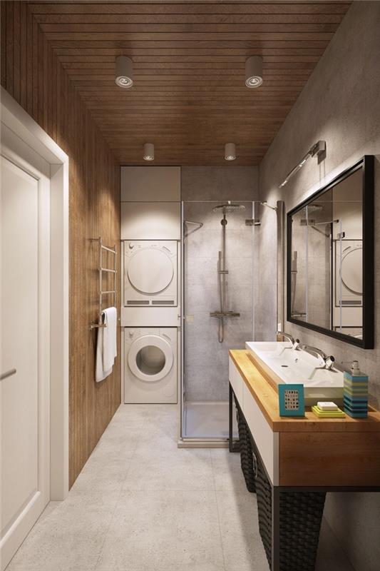 İtalyan banyo küçük yüzey modern dekorasyon tavan kaplama ahşap paneller led spot