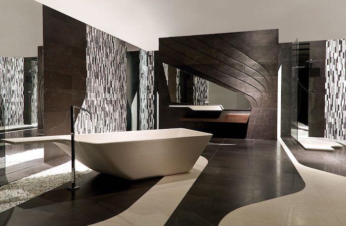 modernus prabangus vonios kambarys su smėlio ir kakavos sūkurine vonia
