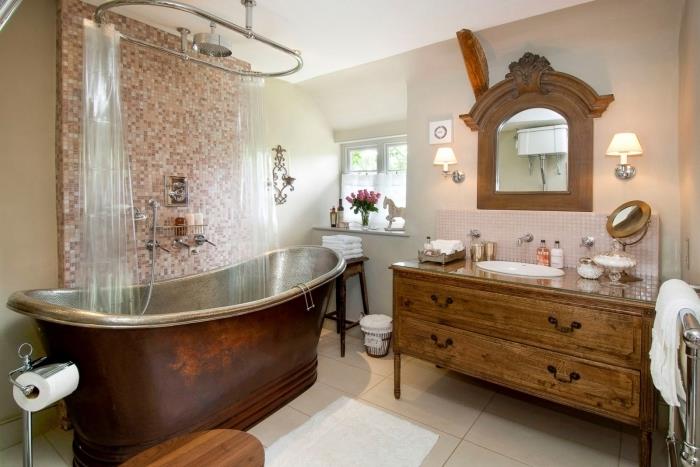 natūralūs vonios baldai laisvai stovinčios vonios sienelės danga mozaikinės dušo užuolaidos