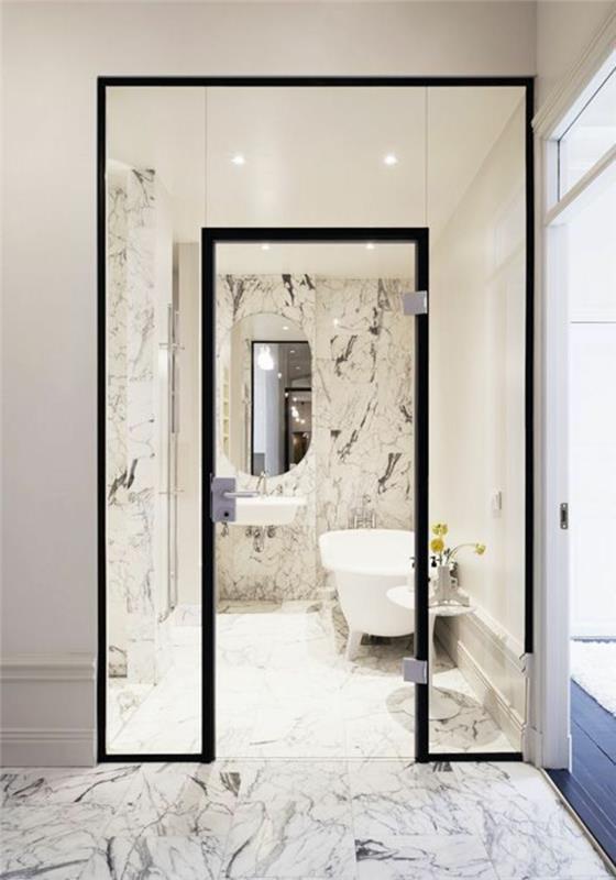 Zen kopalniški dekor, majhna kopalniška oprema, moderna majhna kopalnica, marmorna tla, kopalniški pinterest