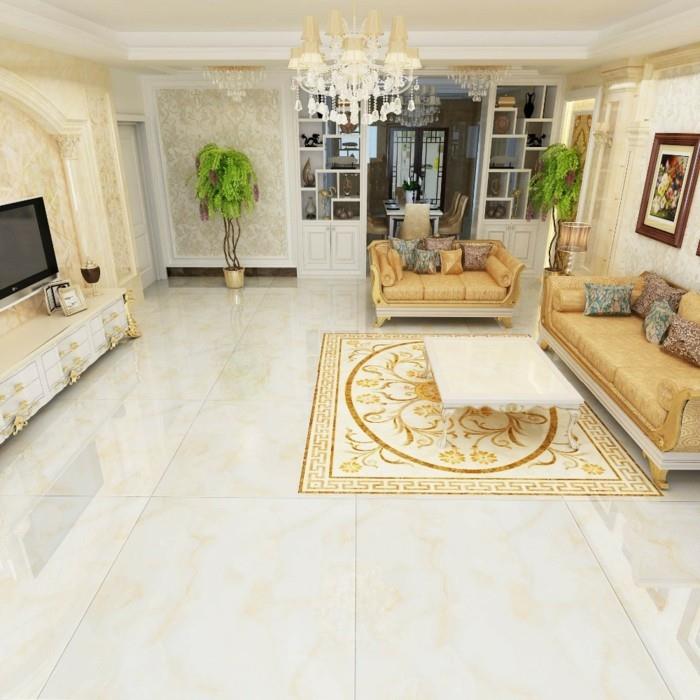 baročna-dnevna-soba-velikega formata-belo-bež-ploščice-imitacija marmorja