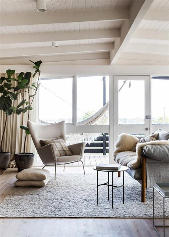 smėlio spalvos svetainė-prašmatnūs baldai-smėlio spalvos kilimas-kaip derinti interjero spalvas gyvenamajame kambaryje