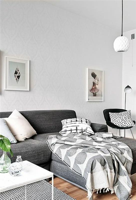 elegantna-dnevna-soba-s-sivo-melange-kavč-kavč-sivo-bele-stene-lahki-parket-za-moderno-dnevno sobo