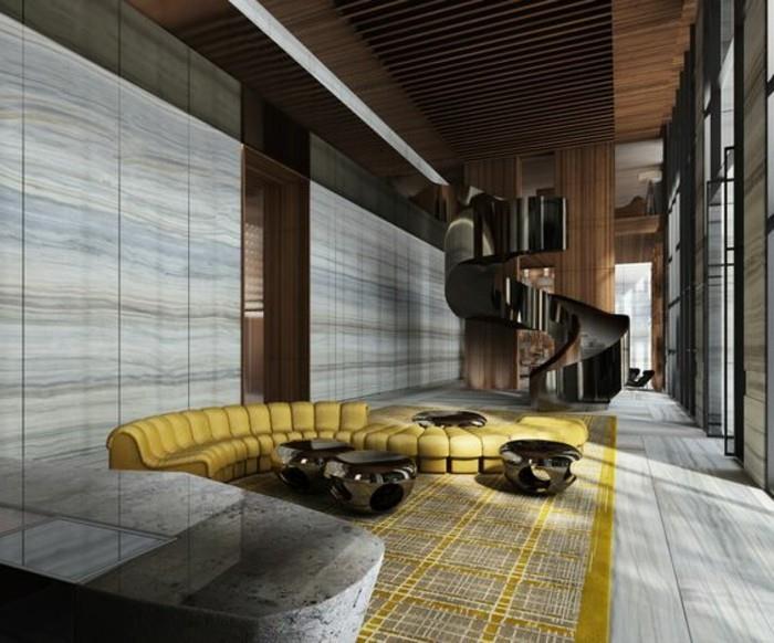 şık-oturma odası-gri-sarı-endüstriyel-salon-sarı-halı-modern-iç-kanepe-konforama