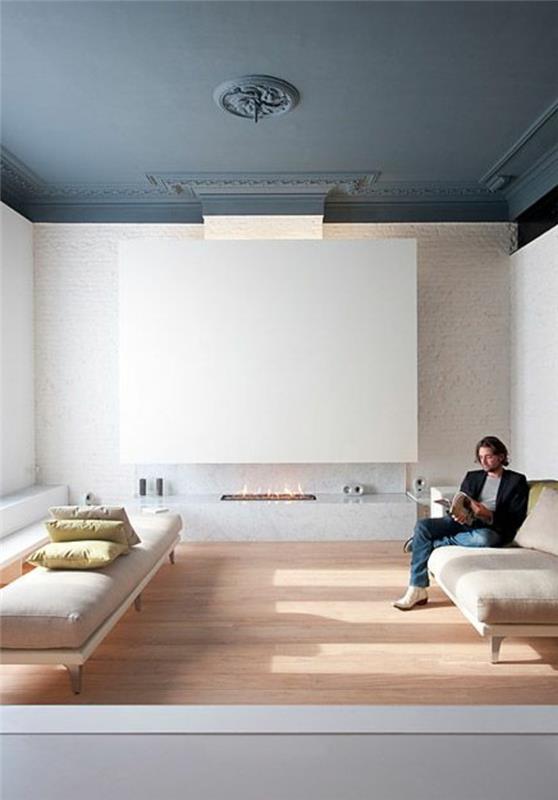 oturma odası-dubles-renkler-gri-tavan-beyaz-duvarlar-aydınlık-parke-zemin-mobilya-oturma odası