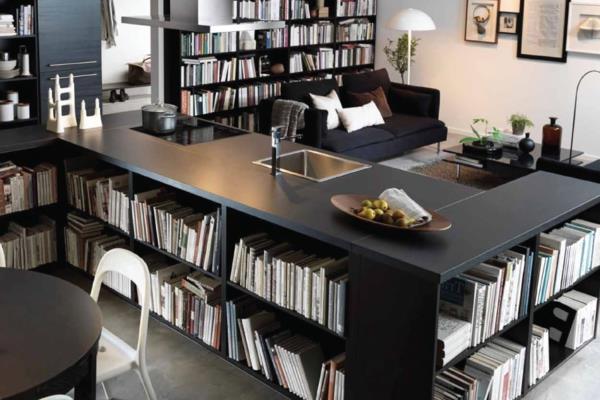 oturma odası-ve-mutfak-dekorasyon-ilot-cenrale-ikea