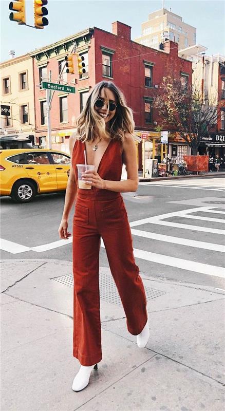 Švarkeliai ir V formos iškirptė, madinga apranga moterims, kaip šiandien rengtis, Niujorko gatvės mada