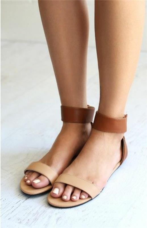smėlio spalvos sandalai-mada-2016-moterų dizainas-odiniai vasaros batai