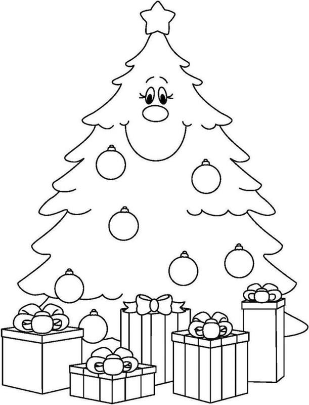Kalėdų eglutės dažymas ir dovanos kaip darželio veikla ir lengvas spalvinimo piešinys