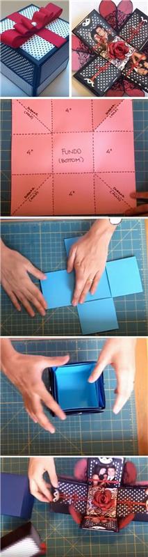 Scatola regalo con foto, tutorial come fare una scatola di carta con foto