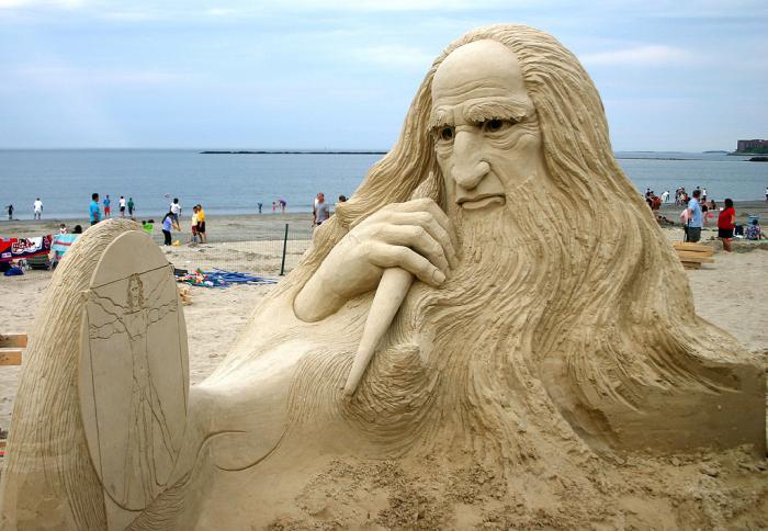 risba peskovne skulpture-Da-Vincci-in-njen-pesek