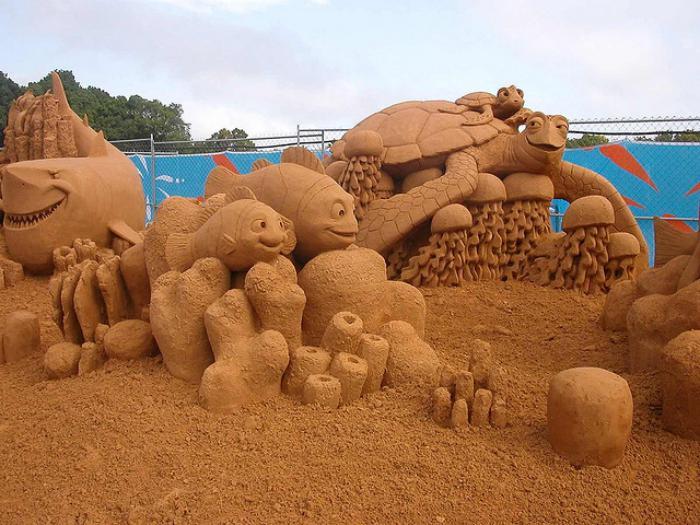 pesek-kiparstvo-živali-koralnega grebena
