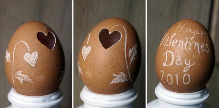kalp şeklinde yumurta kabuğu, sevgililer günü hediyesi fikri, yumurta kabuğu tasarımı, yumurtanın nasıl kişiselleştirileceği fikri