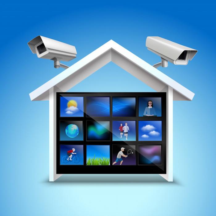 video gözetim görüntü ev kameraları ile ev güvenlik örneği alarm sistemi