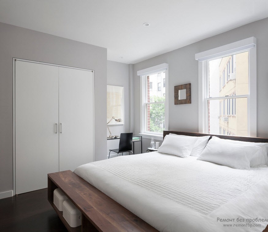 Hermoso dormitorio en el interior.