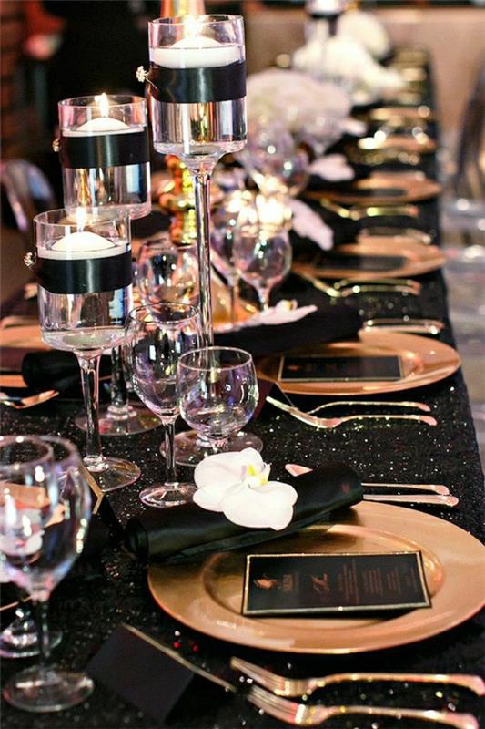 stalo komplektas-elegantiškas-proga-vestuvių vakarėlis-servetėlė-juoda-elegantiška