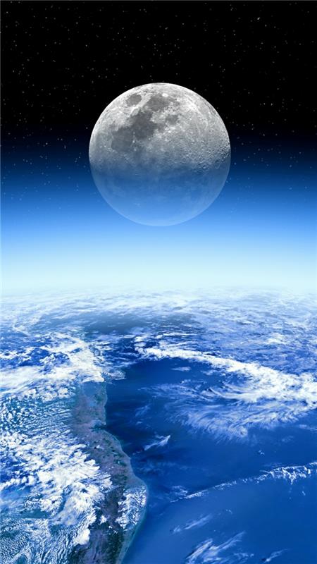 Fotoğraf della luna piena, la terra vista dall'alto, lo schermo del telefono için fotoğraf