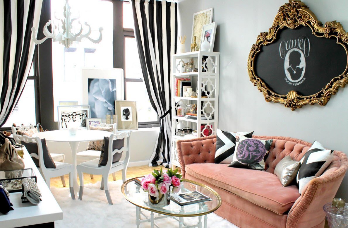 Listras art déco em preto e branco