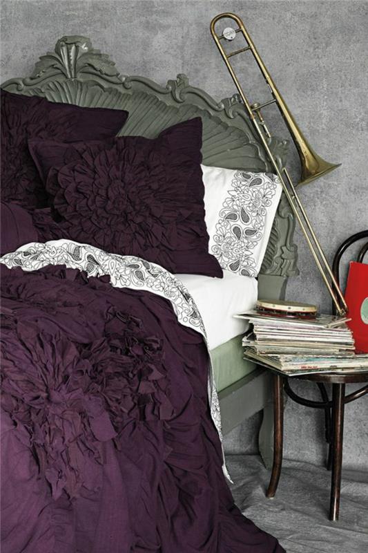 erik rengi yatak odası dekoru zen yatak odası mor boya renkleri