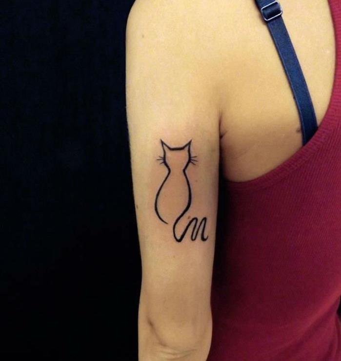 mačka silhueta tetovaža model ženska tetovaža konec živalska sfinga