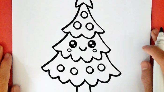 Kawaii noel ağacı çizimi, orijinal noel baba kızağı çizimi, basit noel ağacı boyama oyunu