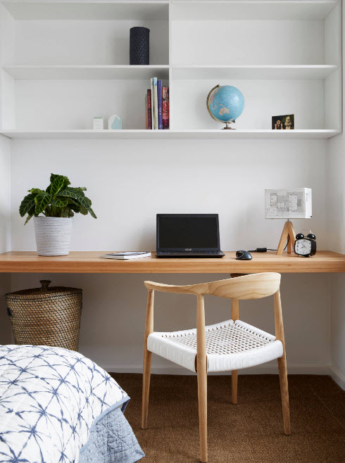 Área de trabajo en el dormitorio.