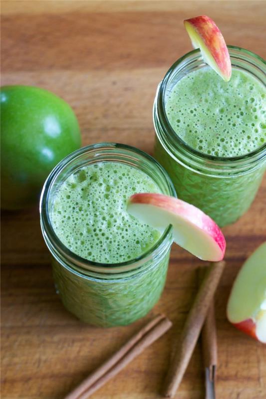 kako narediti domač smoothie, recept za smoothie z blenderjem, zeleno jabolko in banano