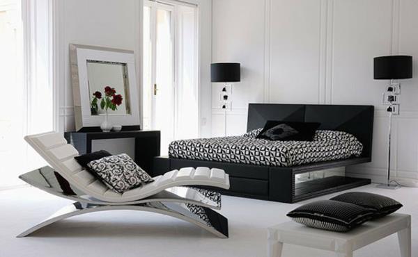 posteljo-sommelier-za-spalnico-v belo-črni barvi