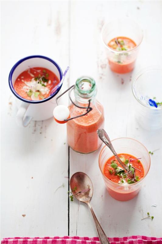 gazpacho recept v verrinih za enostaven in hiter aperitiv, hladen paradižnikovo in lubenicno juho