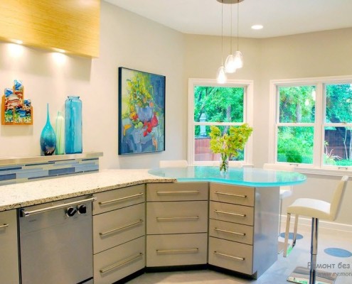 Interior e design de cozinha leve