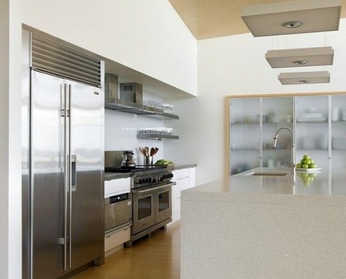 Fachada de vidro para cozinha no interior