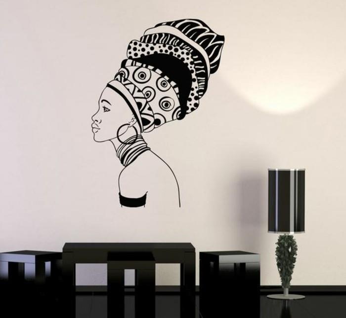 nalepke-afrika-afriška-ženska-svetilka-pohištvo-v-črni