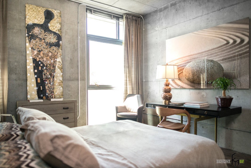 Sfumature grigie all'interno della camera da letto