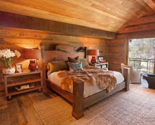 Camera da letto in una casa in stile chalet