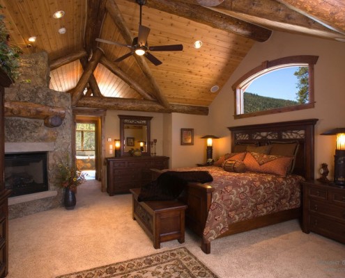 Camera da letto in una casa in stile chalet