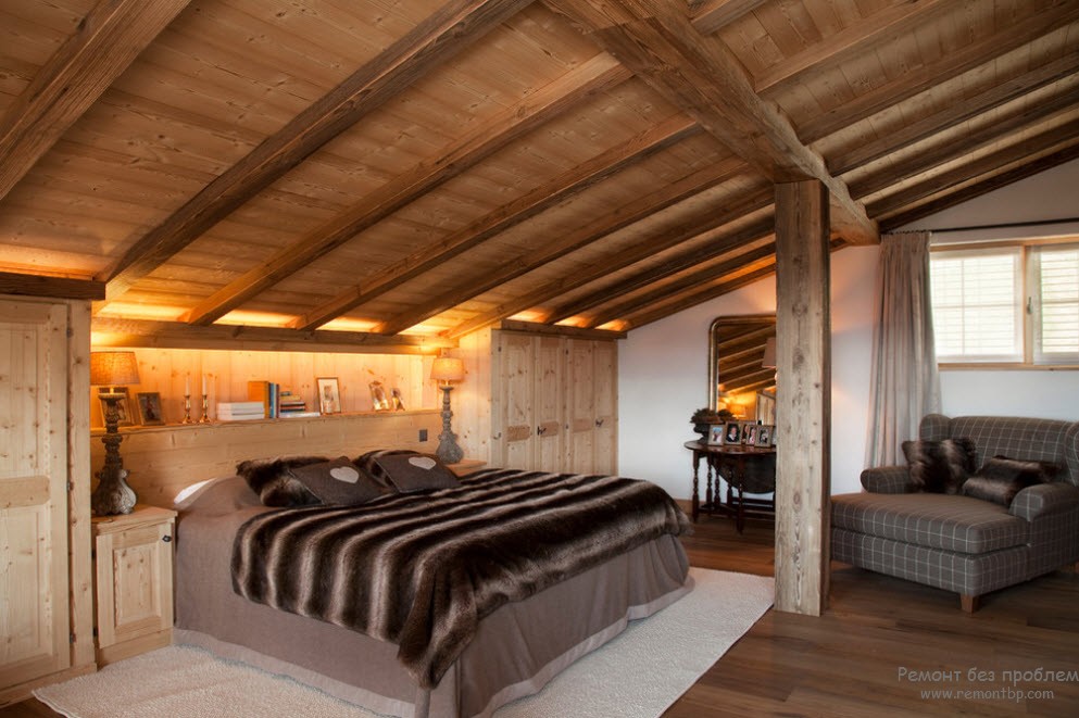 Design della camera da letto dello chalet