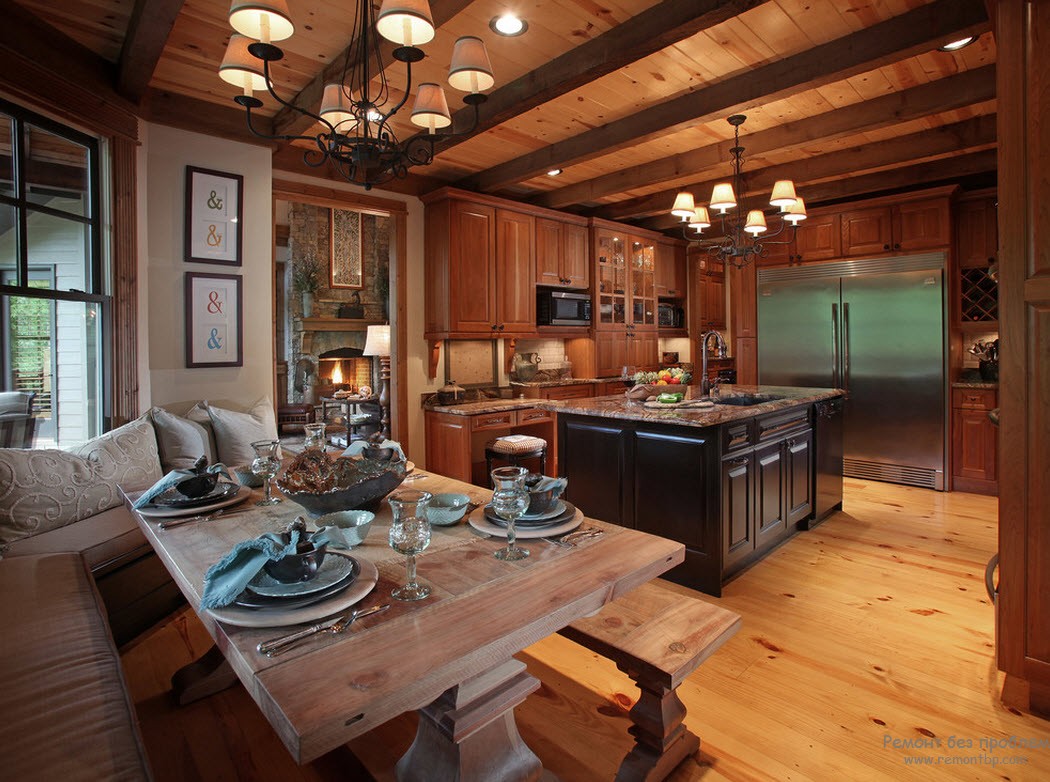 Design della cucina in stile chalet