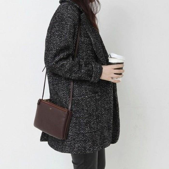 casual-style-boyfriend-plašč-siva-mala-usnjena torba