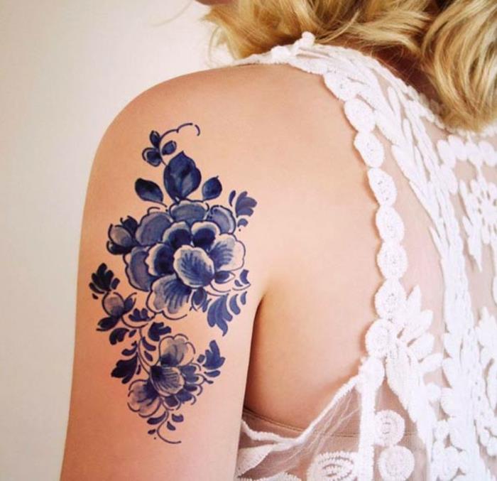 Tattoo neo tradicionalni old school slog old school tatoo cvet na rami