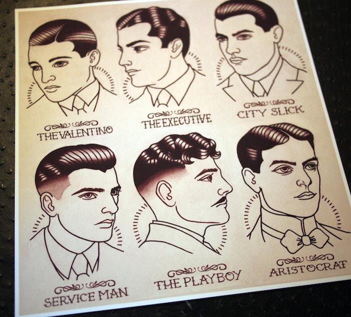 30'ların 20'lerin erkek saç kesimi stilleri