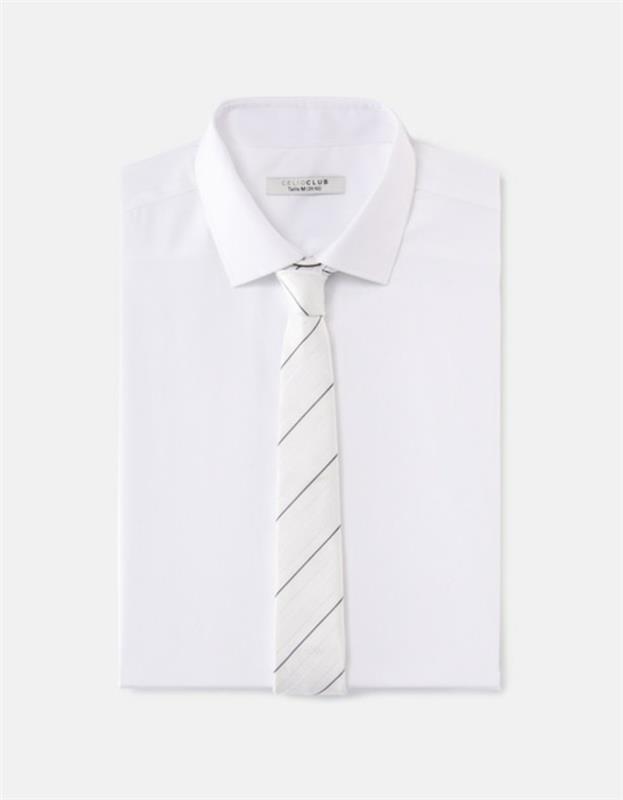vrhunska kravata-za-moškega-črtasto-bela-majica