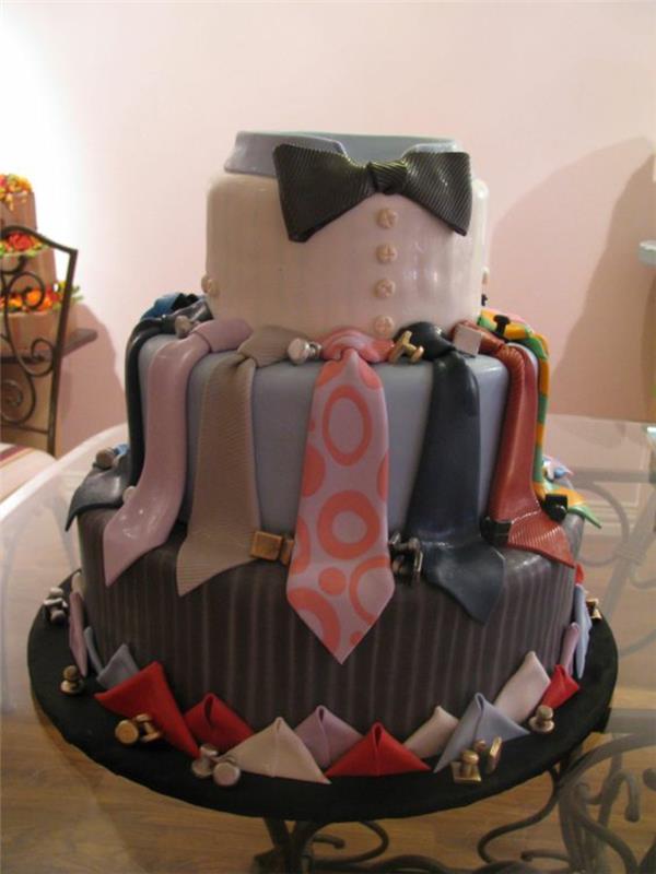 Ideja za rojstnodnevno torto originalne kravate za rojstnodnevno torto