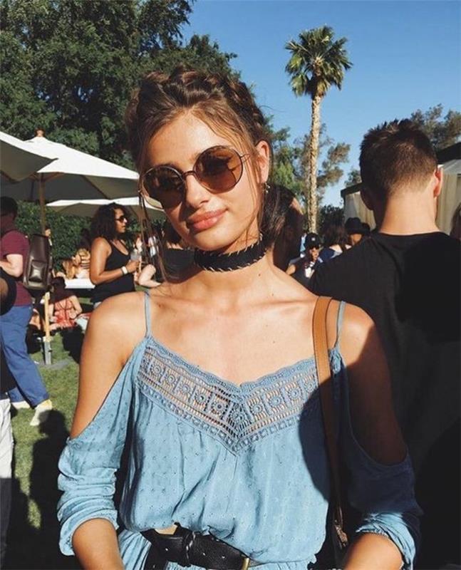 Papuošalai choker karoliai moteris karoliai idėja apranga muzikos festivaliui