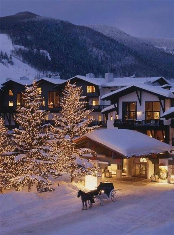 muhteşem-dağ-görüntüsü-kar-duvar kağıdı-kış-sevimli-evler-görüntüsü