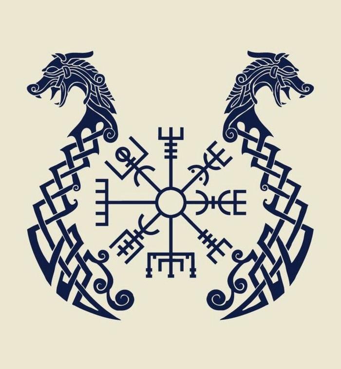 Šauni Islandijos simbolio stiprumo tatuiruotės simbolio tatuiruotė