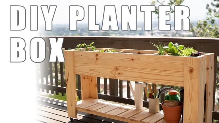 DIY stojalo za sadilnike DIY balkonska miza s shranjevanjem rastlin DIY lesene deske terakotni cvetlični lonec